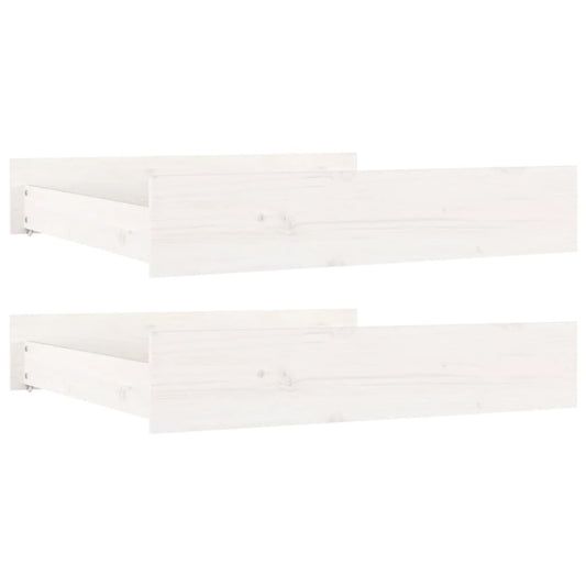 vidaXL Bed Drawers 2 pcs White Solid Wood Pine