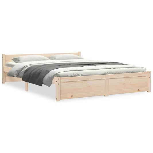 vidaXL Bed Frame without Mattress Solid Wood 150x200 cm King Size