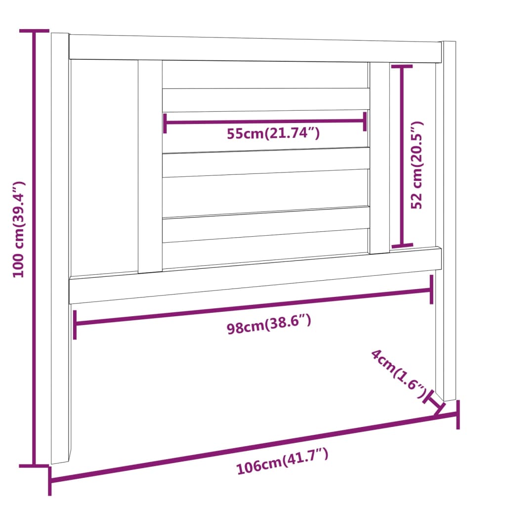 vidaXL Headboard | Grey | Solid Pine Wood | Standard | Appealing Design