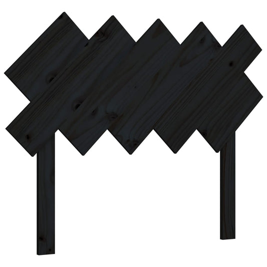 819209 vidaXL Bed Headboard Black 104x3x80,5 cm Solid Wood Pine