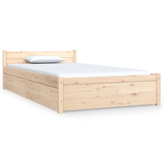 3103483 vidaXL Bed Frame without Mattress with Drawers 90x200 cm (815029+814984)