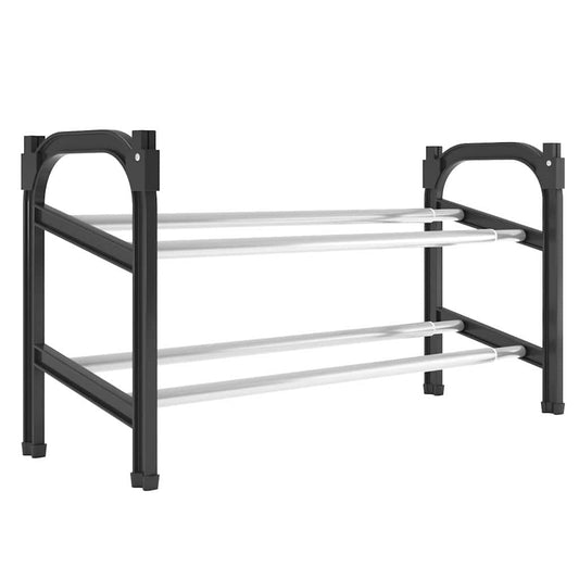 344369 vidaXL Extendable Shoe Rack with 2 Shelves 119x24x37 cm
