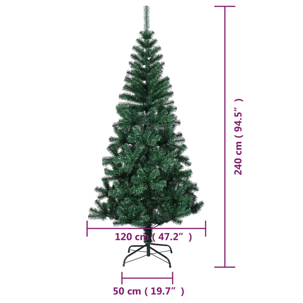 vidaXL Christmas Tree | Green | PVC | 240 cm | Sturdy | Christmas Tree
