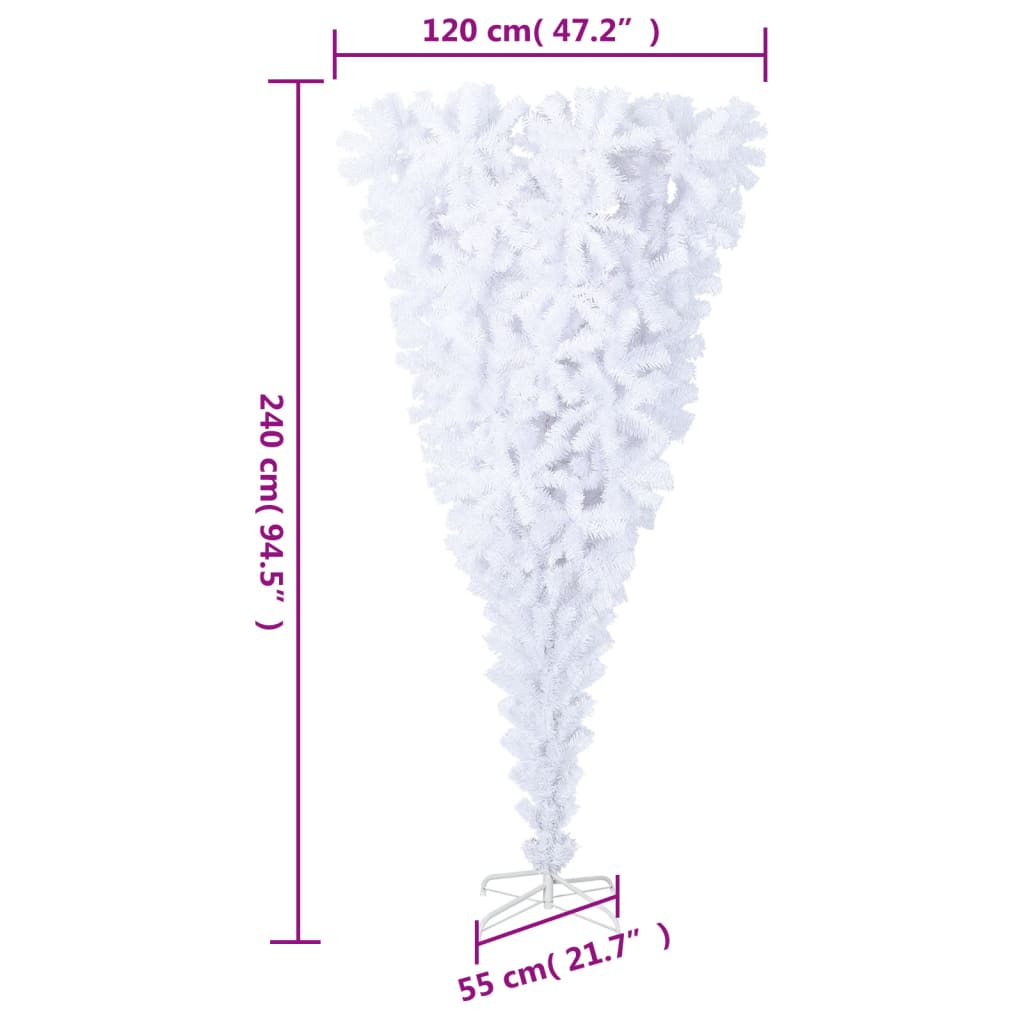 vidaXL Christmas Tree | White | PVC | Large | Decorative Inlays