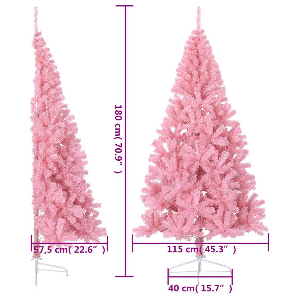 vidaXL Christmas Tree | Pink | PVC, steel | 180 cm | Christmas Tree