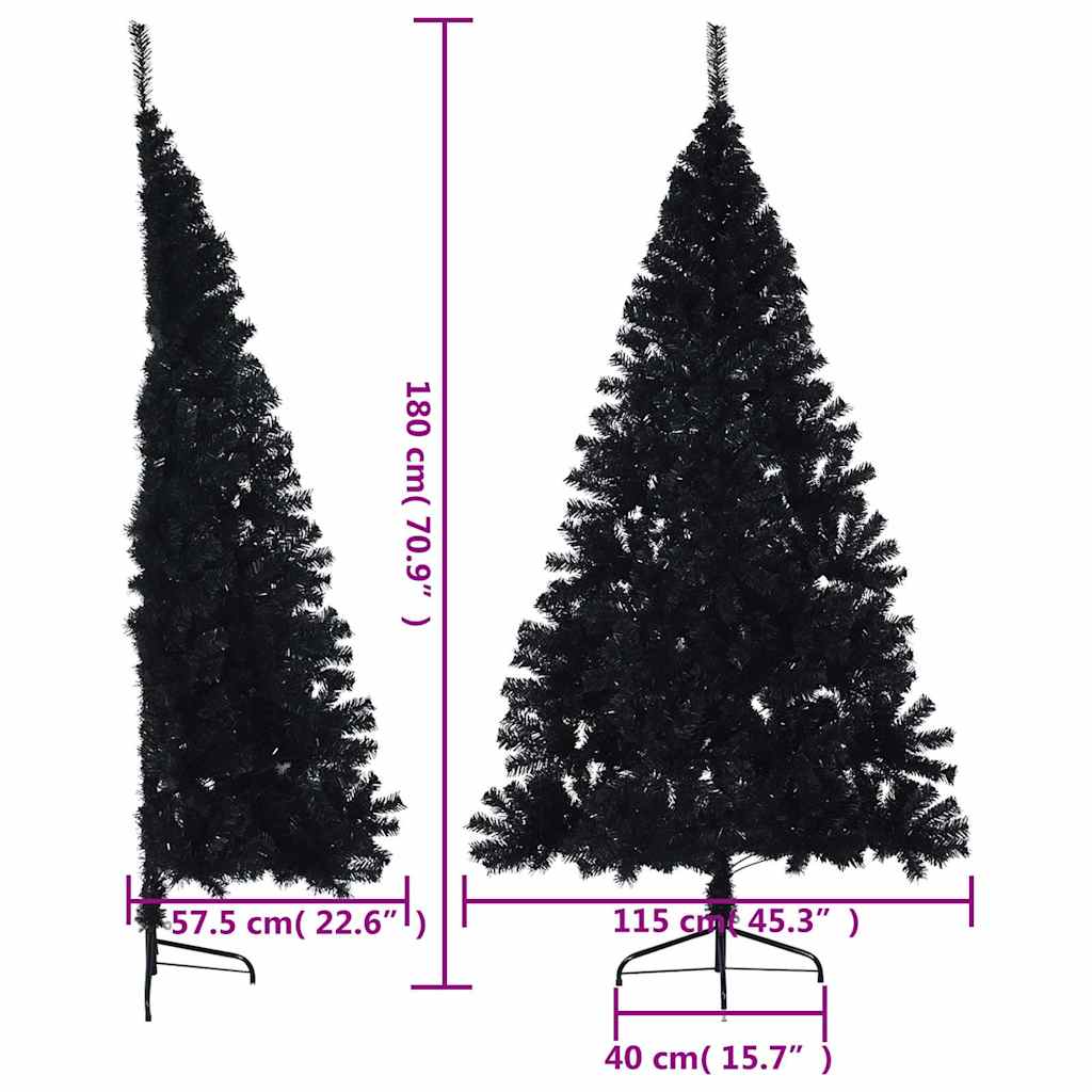 vidaXL Christmas Tree | Black | PVC | Large | Christmas Tree | Crescent