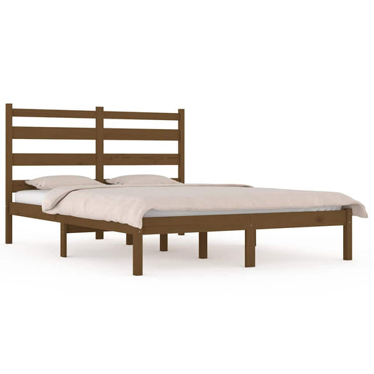 vidaXL Bed Frame without Mattress Honey Brown Solid Wood 200x200 cm