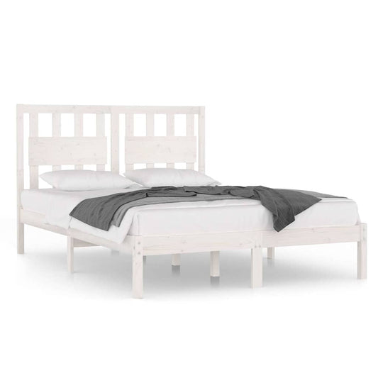 vidaXL Bed Frame without Mattress White Solid Wood 200x200 cm