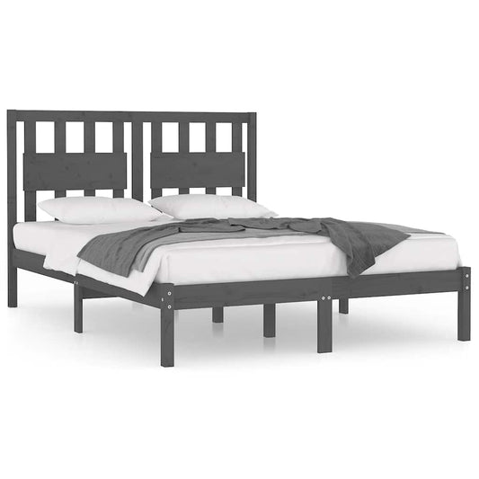 vidaXL Bed Frame without Mattress Grey Solid Wood 200x200 cm