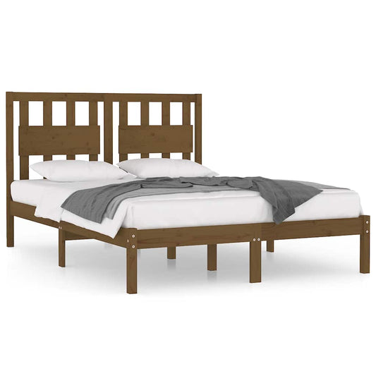 vidaXL Bed Frame without Mattress Honey Brown Solid Wood 200x200 cm
