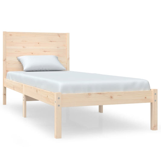 vidaXL Bed Frame | Natural Wood | Solid pine wood | Small Single | Durable