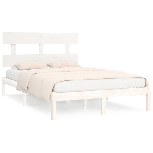 vidaXL Bed Frame without Mattress White 180x200 cm Super King Solid Wood