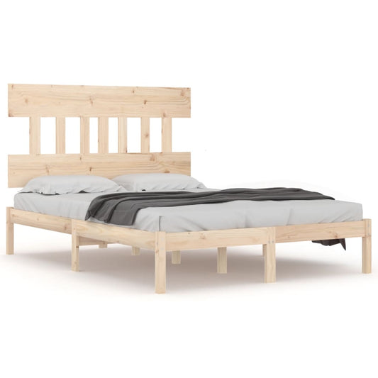 vidaXL Bed Frame | Untreated pine wood colour | Solid pine wood | 120x200 cm