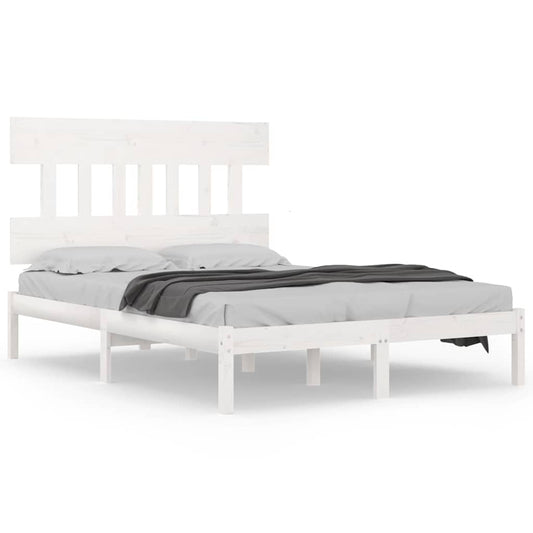 vidaXL Bed Frame without Mattress White 200x200 cm Solid Wood