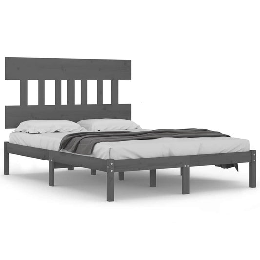 vidaXL Bed Frame without Mattress Grey 200x200 cm Solid Wood