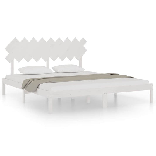 vidaXL Bed Frame without Mattress White 180x200 cm Solid Wood