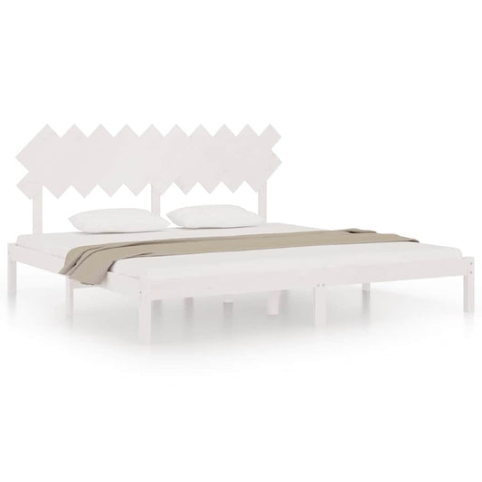 vidaXL Bed Frame without Mattress White 200x200 cm Solid Wood