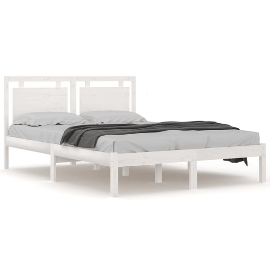 vidaXL Bed Frame without Mattress White 120x200 cm Solid Wood