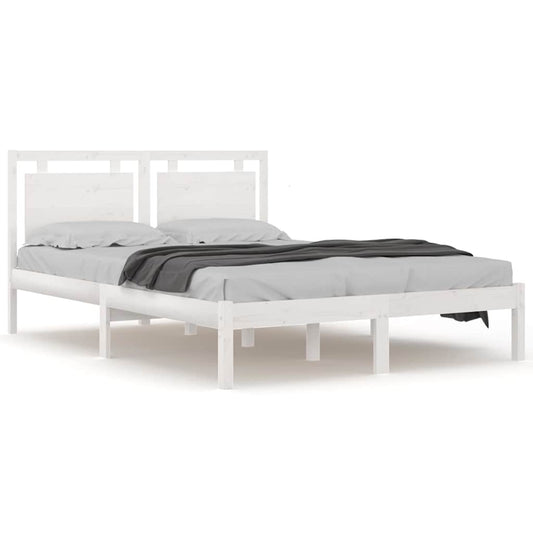 vidaXL Bed Frame without Mattress White 200x200 cm Solid Wood