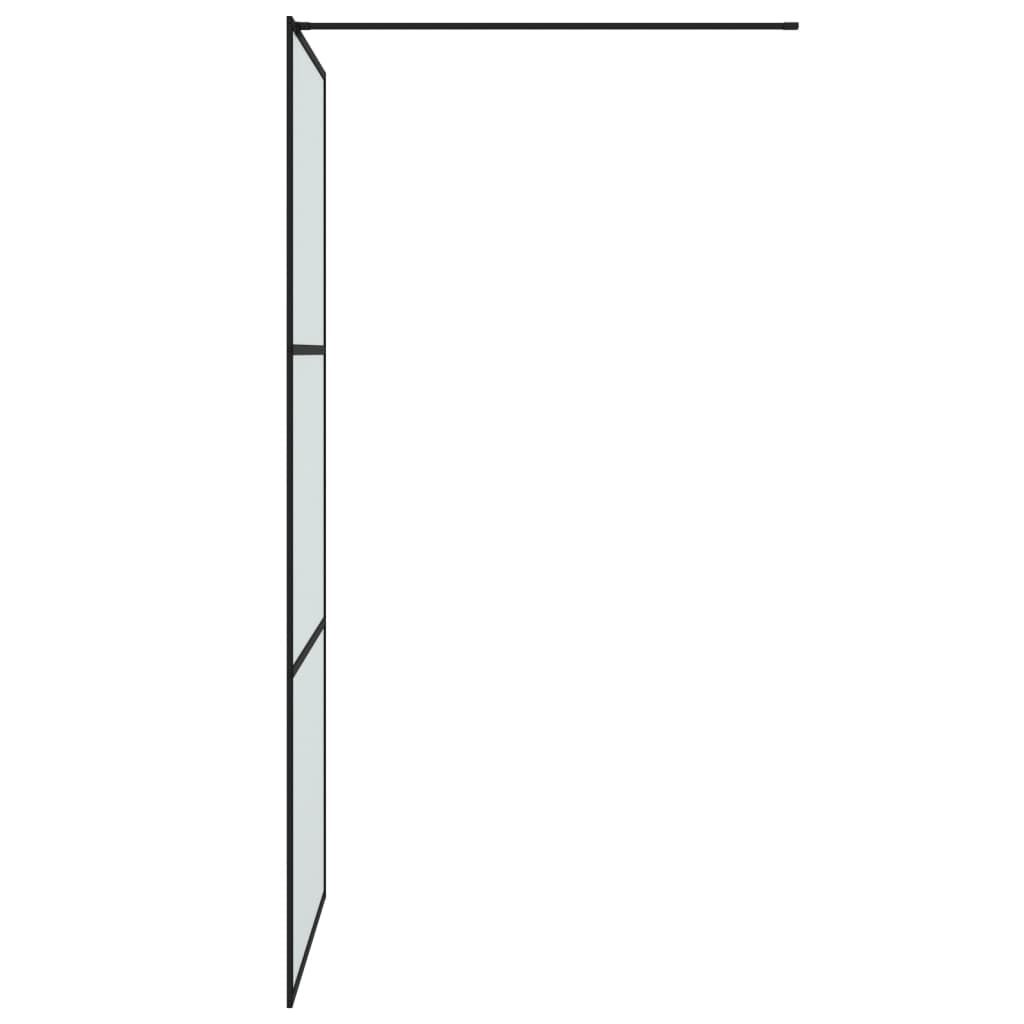 vidaXL Walk-in Shower Wall Black 90x195 cm Frosted ESG Glass