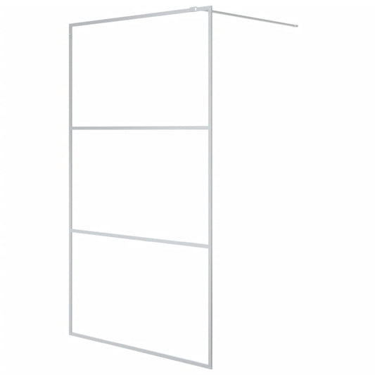 vidaXL Walk-in Shower Wall Silver 115x195 cm Clear ESG Glass