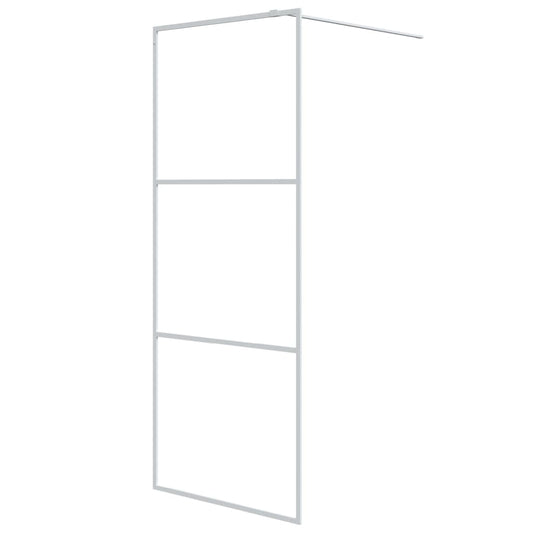 vidaXL Walk-in Shower Wall White 80x195 cm Clear ESG Glass