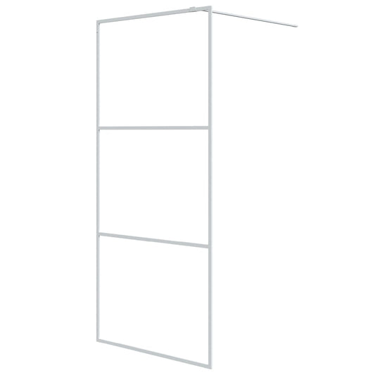 vidaXL Walk-in Shower Wall White 90x195 cm Clear ESG Glass