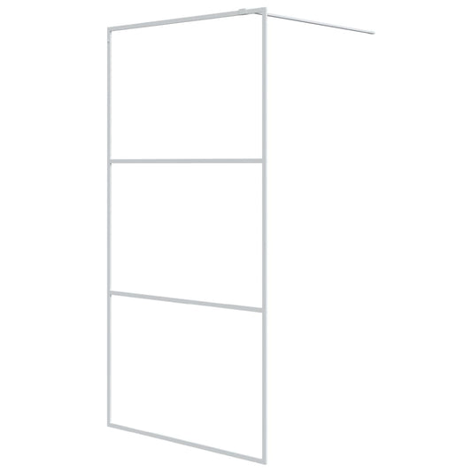 vidaXL Walk-in Shower Wall White 100x195 cm Clear ESG Glass