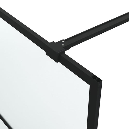 vidaXL Walk-in Shower Wall Black 140x195 cm Frosted ESG Glass