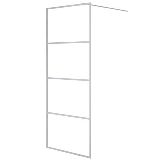 vidaXL Walk-in Shower Wall Silver 80x195 cm Clear ESG Glass