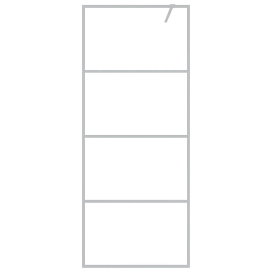 vidaXL Walk-in Shower Wall Silver 80x195 cm Clear ESG Glass