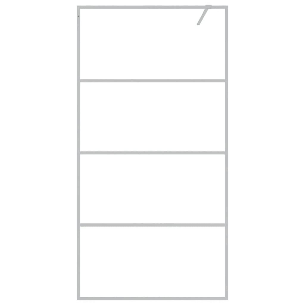 vidaXL Walk-in Shower Wall Silver 100x195 cm Clear ESG Glass