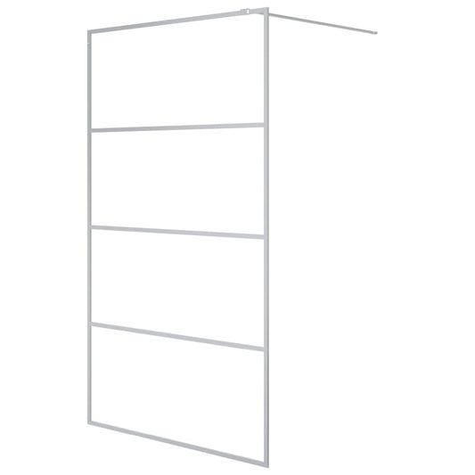 vidaXL Walk-in Shower Wall Silver 115x195 cm Clear ESG Glass