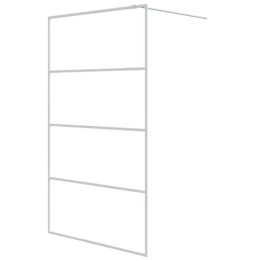 vidaXL Walk-in Shower Wall White 115x195 cm Clear ESG Glass