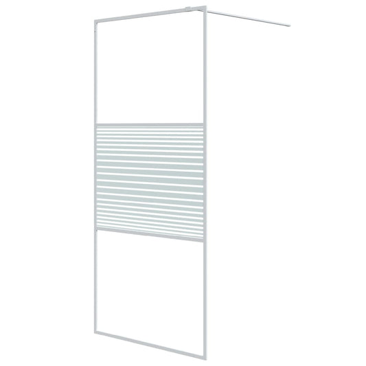 vidaXL Walk-in Shower Wall White 90x195 cm Clear ESG Glass