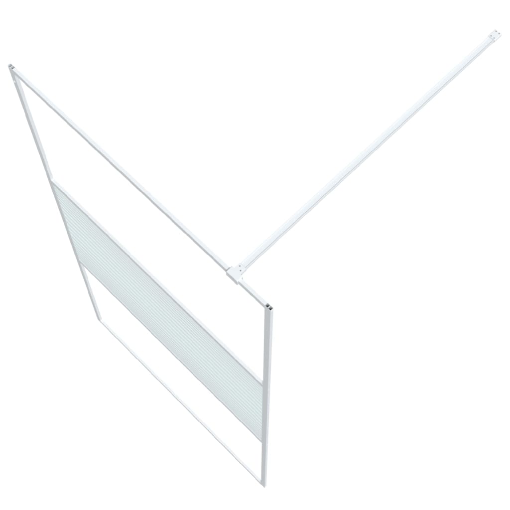 vidaXL Walk-in Shower Wall White 100x195 cm Clear ESG Glass