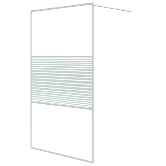 vidaXL Walk-in Shower Wall White 115x195 cm Clear ESG Glass
