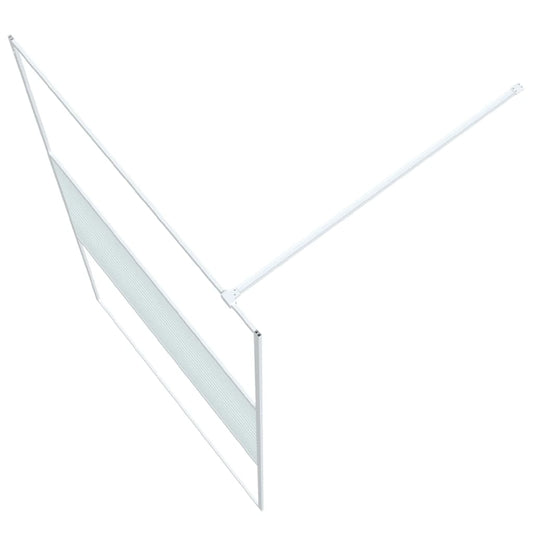 vidaXL Walk-in Shower Wall White 115x195 cm Clear ESG Glass