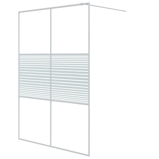 vidaXL Walk-in Shower Wall White 140x195 cm Clear ESG Glass
