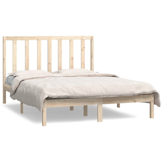 vidaXL Bed Frame without Mattress 135x190 cm Double Solid Wood Pine