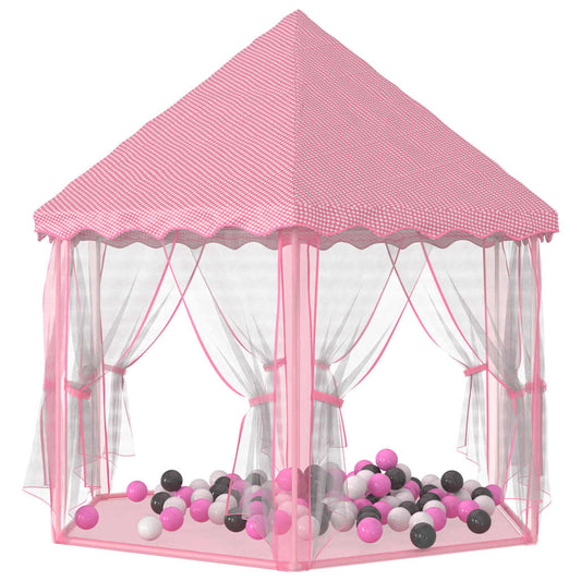 vidaXL Princess Play Tent with 250 Balls Pink 133x140 cm