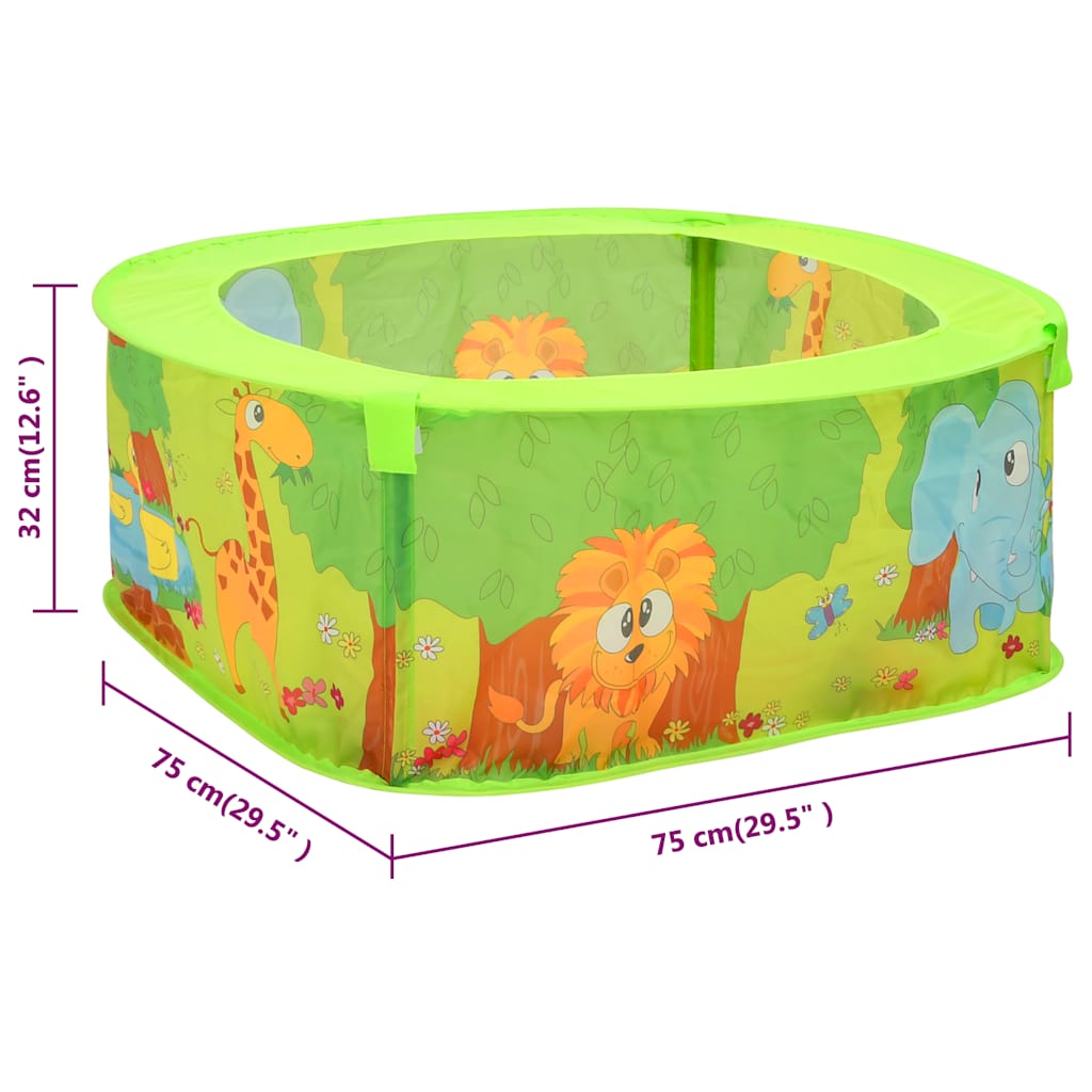vidaXL Ball Pool with 300 Balls for Kids 75x75x32 cm