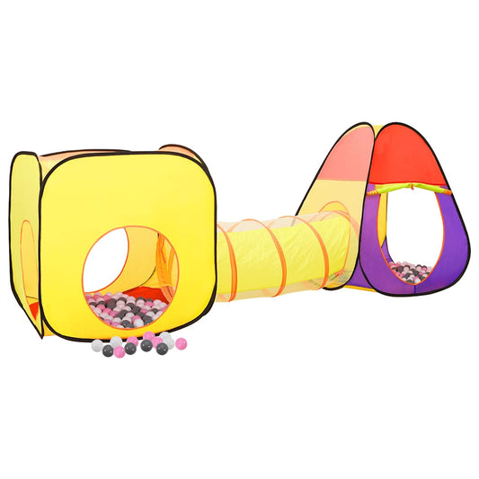 vidaXL Children Play Tent with 250 Balls Multicolour 255x80x100 cm