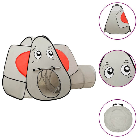 vidaXL Elephant Children Play Tent with 250 Balls Grey 174x86x101 cm