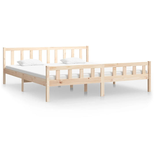 vidaXL Bed Frame | Natural wood | Solid pine wood | Double | Durable | Bed Frame
