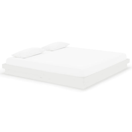 vidaXL Bed Frame without Mattress White Solid Wood 200x200 cm