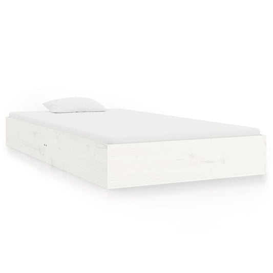 vidaXL Bed Frame | White | Solid pine wood, Plywood | Single | Durable