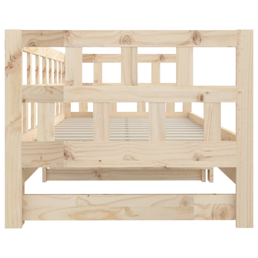 vidaXL Pull-out Day Bed without Mattress Solid Wood Pine 2x(80x200) cm