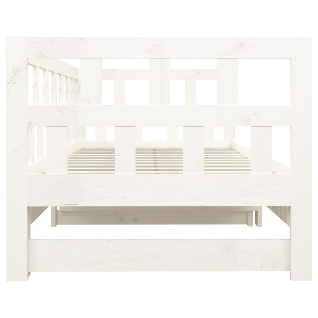 vidaXL Pull-out Day Bed without Mattress White 2x(80x200) cm