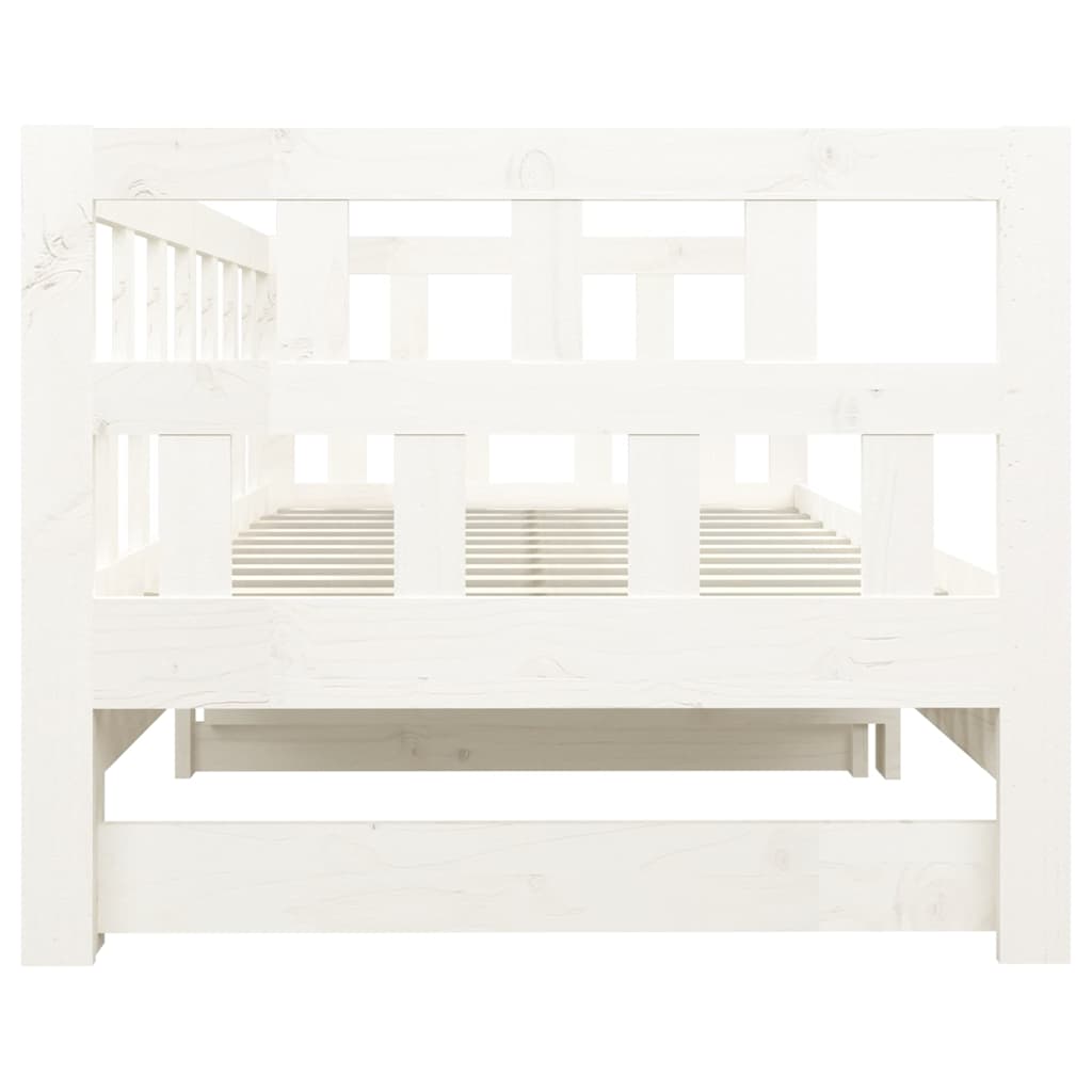 vidaXL Pull-out Day Bed without Mattress White 2x(80x200) cm